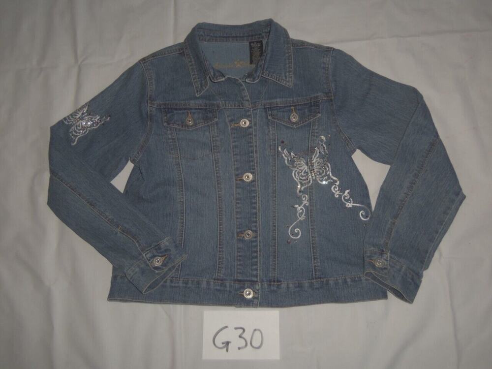 Girls Arizona Jeans Jacket Size XLarge Embellished Denim -0912G30